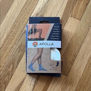 Apolla Performace Crew Athletic Compression Socks — White, Medium